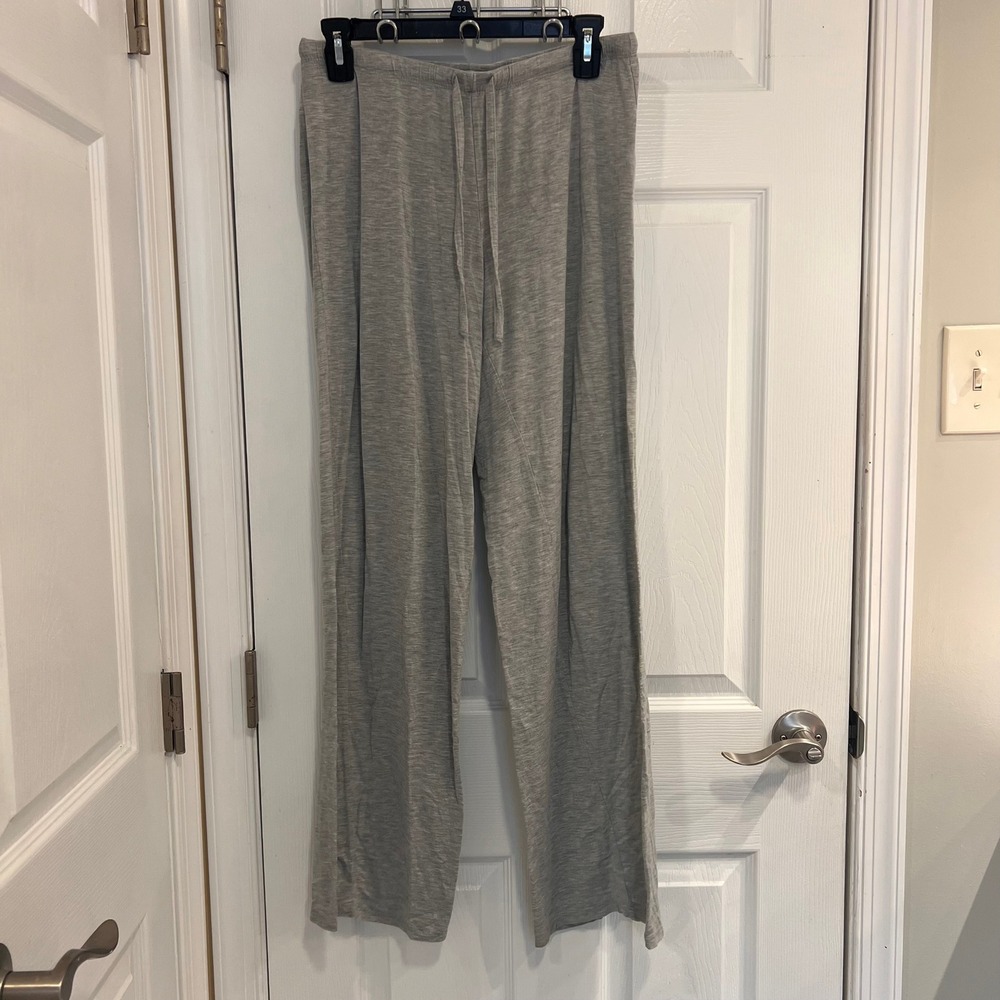 Nordstrom Gray Heathered Jersey Knit Wide Leg Pajama Lounge‎ Pants Small